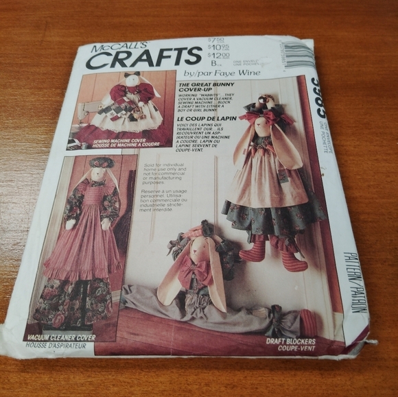 McCall's Sewing Pattern 5985 Bunny Rabbit Vacuum Cover Sewing Machine Cover - Picture 1 of 5